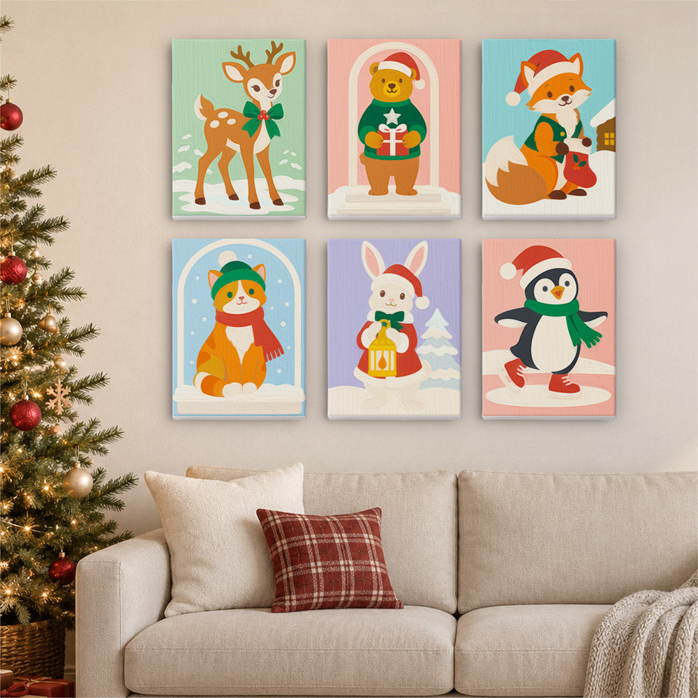 Lantern Bunny and Snowy Friends (Mini Paint by Numbers)