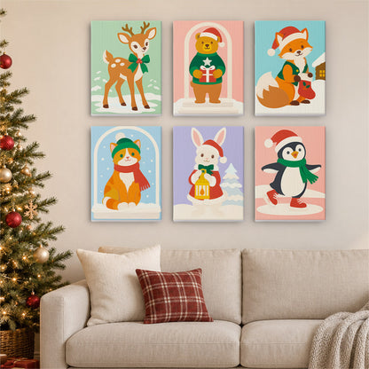 Lantern Bunny and Snowy Friends (Mini Paint by Numbers)
