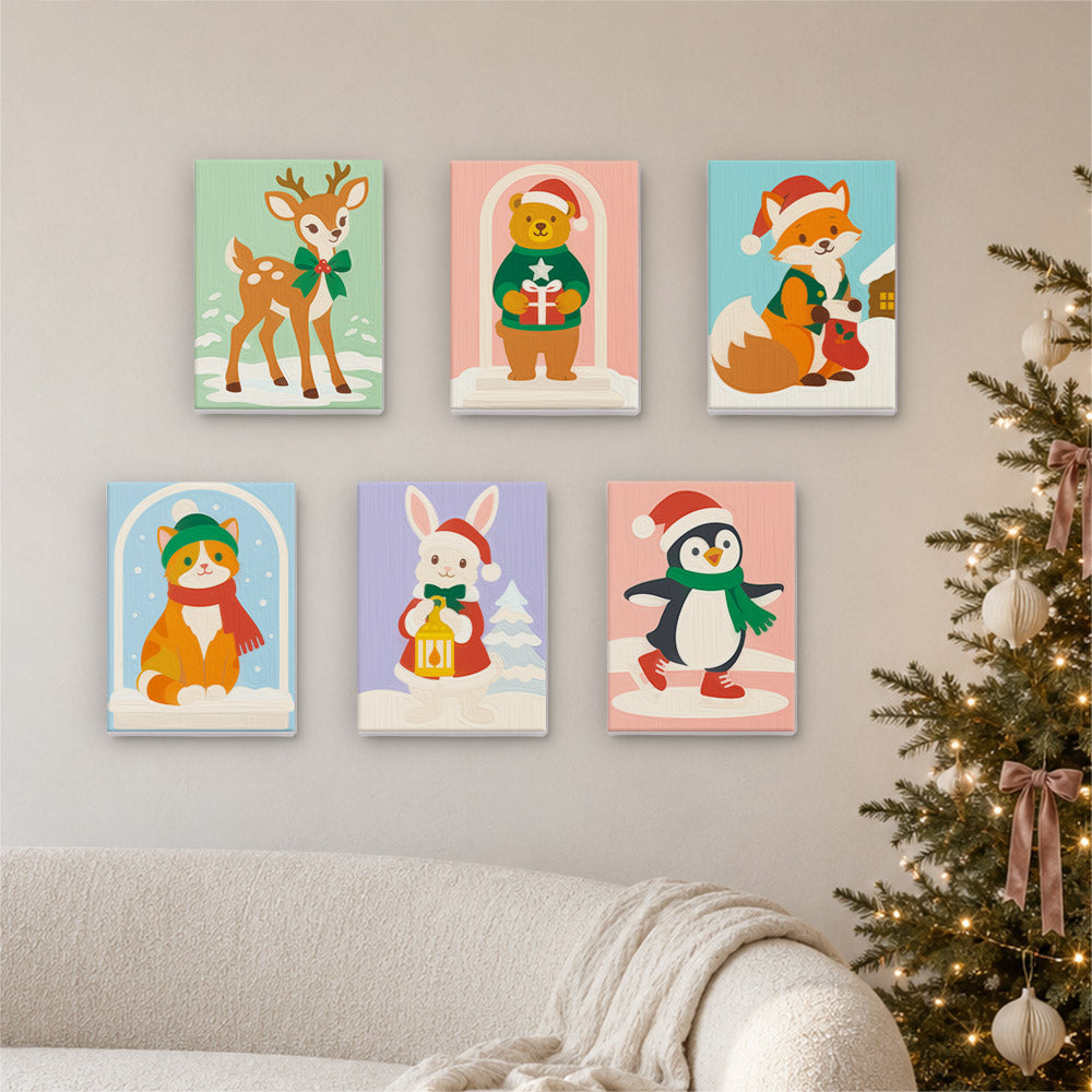Lantern Bunny and Snowy Friends (Mini Paint by Numbers)