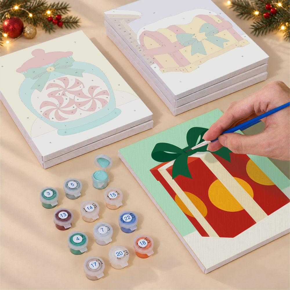Peppermint Jar and Gift Basket (Mini Paint by Numbers)