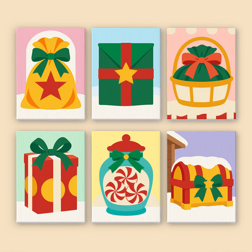 Peppermint Jar and Gift Basket (Mini Paint by Numbers)