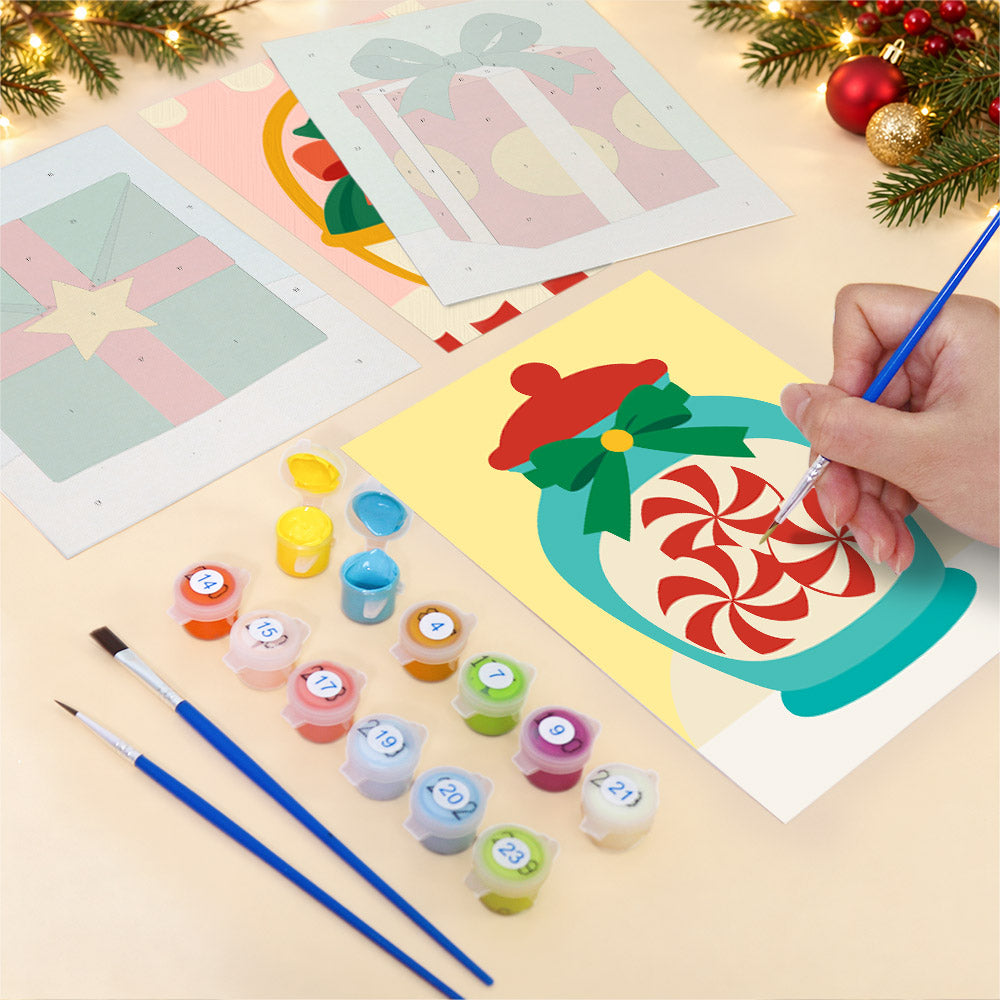 Peppermint Jar and Gift Basket (Mini Paint by Numbers)