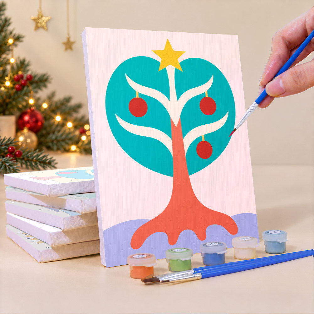 Whimsical Trees and Holiday Palm (Mini Paint by Numbers)