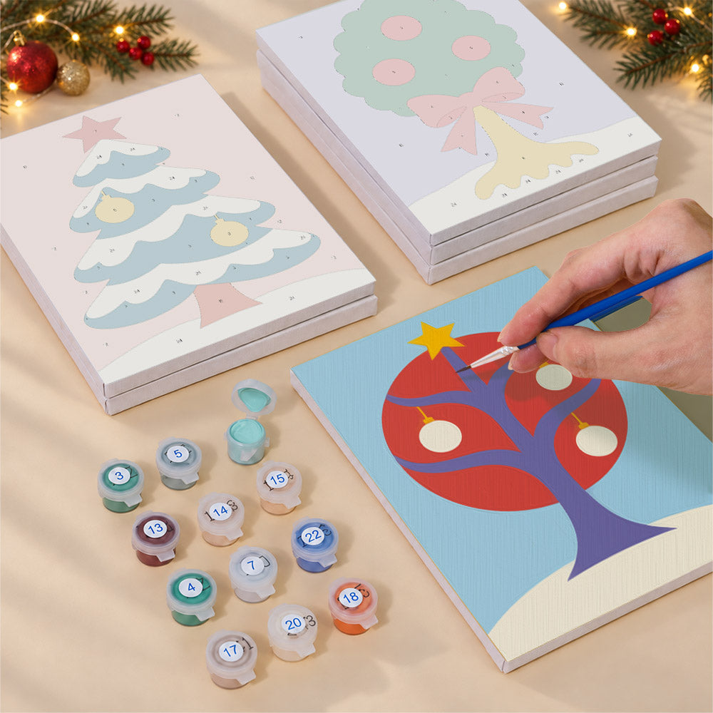 Whimsical Trees and Holiday Palm (Mini Paint by Numbers)