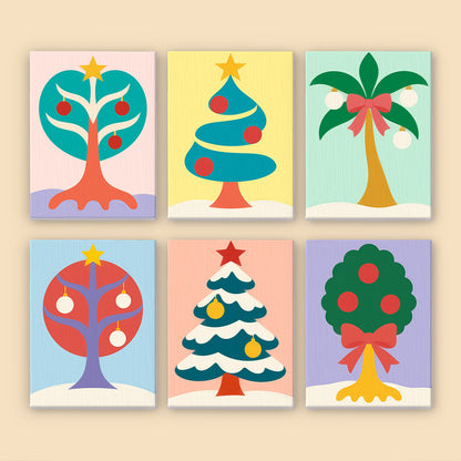 Whimsical Trees and Holiday Palm (Mini Paint by Numbers)
