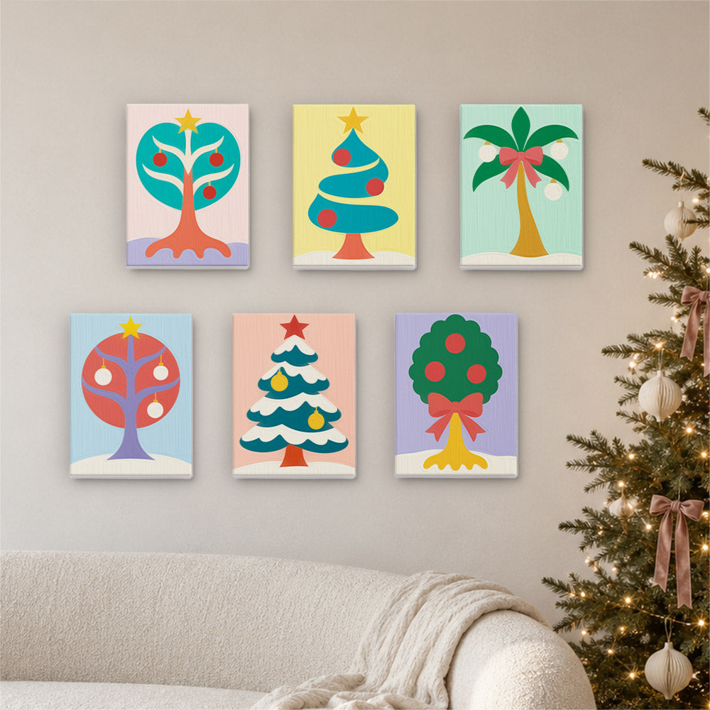 Whimsical Trees and Holiday Palm (Mini Paint by Numbers)