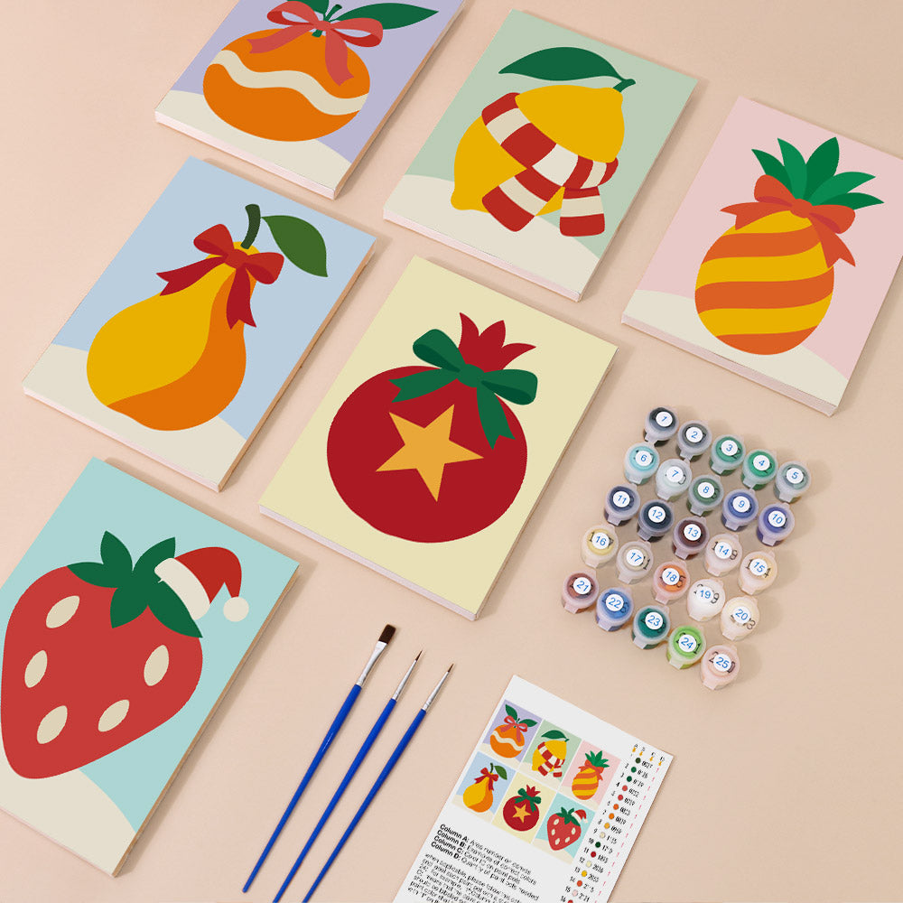 Strawberry and Striped Pineapple (Mini Paint by Numbers)