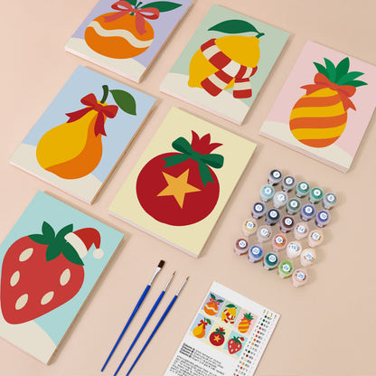 Strawberry and Striped Pineapple (Mini Paint by Numbers)