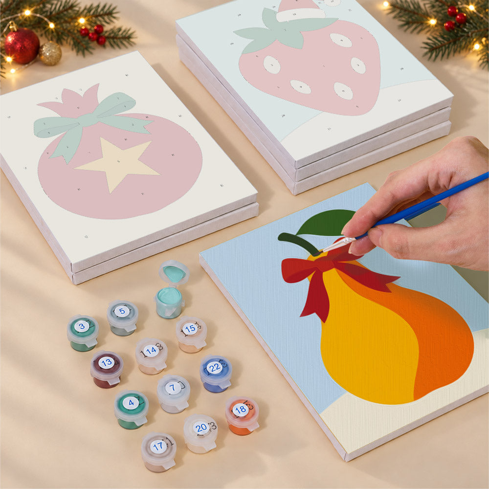 Strawberry and Striped Pineapple (Mini Paint by Numbers)