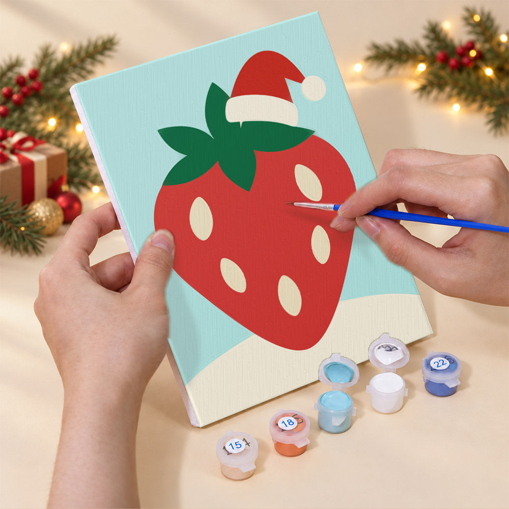 Strawberry and Striped Pineapple (Mini Paint by Numbers)