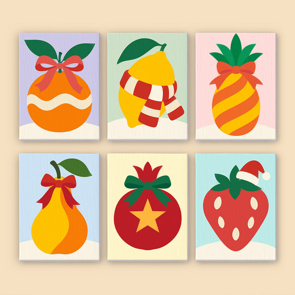 Strawberry and Striped Pineapple (Mini Paint by Numbers)