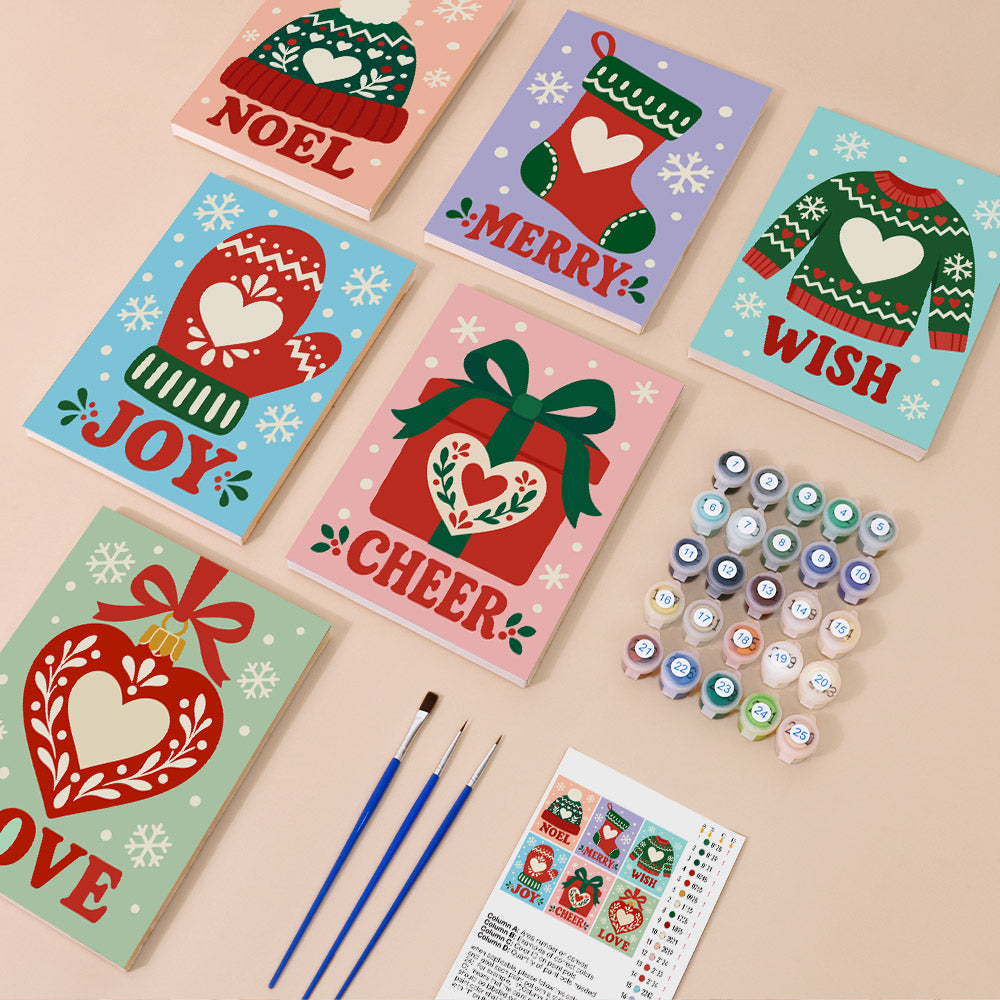 Nordic Knit Hearts and Greetings (Mini Paint by Numbers)
