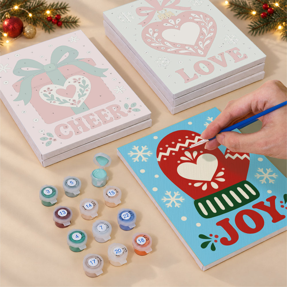 Nordic Knit Hearts and Greetings (Mini Paint by Numbers)