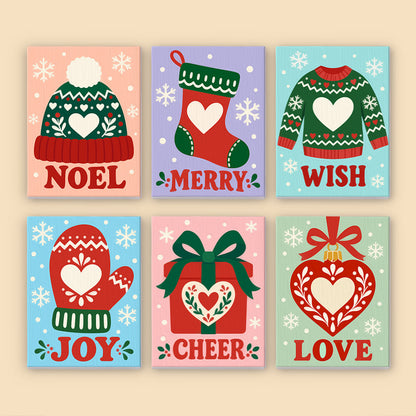 Nordic Knit Hearts and Greetings (Mini Paint by Numbers)