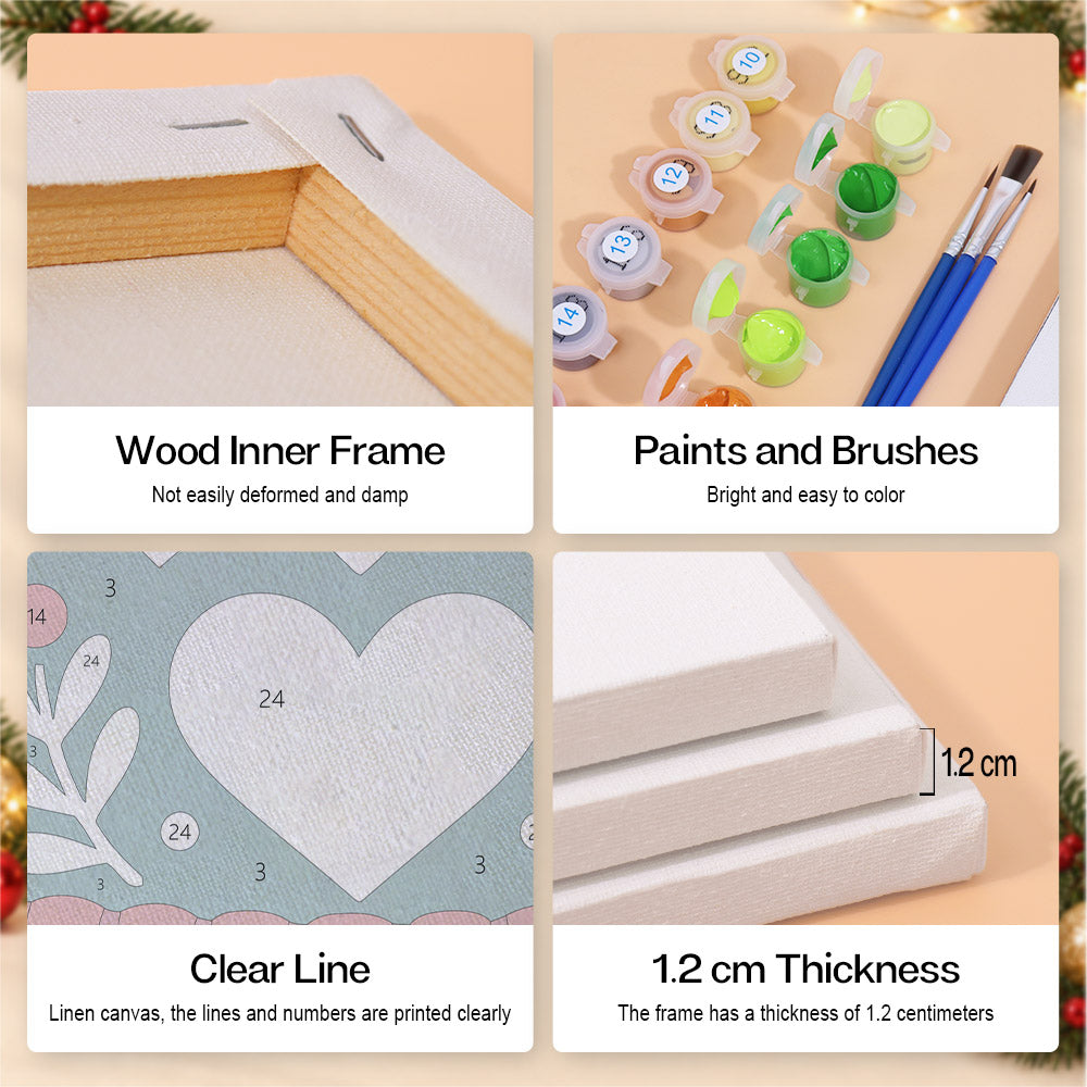 Nordic Knit Hearts and Greetings (Mini Paint by Numbers)