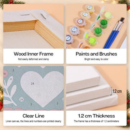Nordic Knit Hearts and Greetings (Mini Paint by Numbers)
