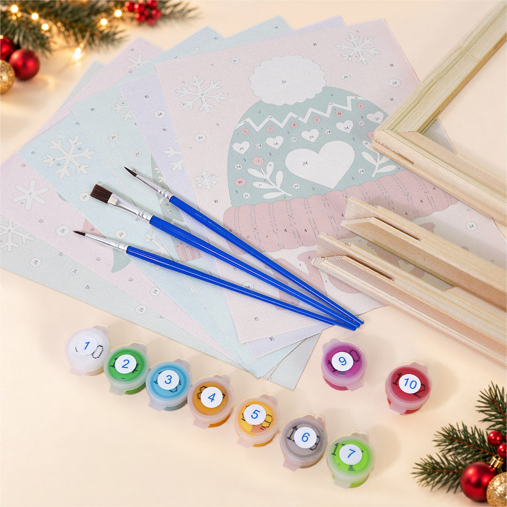 Nordic Knit Hearts and Greetings (Mini Paint by Numbers)
