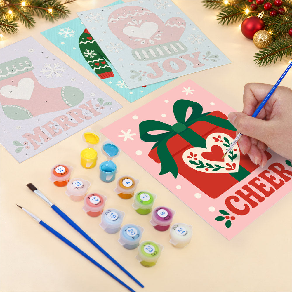 Nordic Knit Hearts and Greetings (Mini Paint by Numbers)