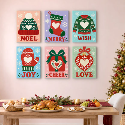 Nordic Knit Hearts and Greetings (Mini Paint by Numbers)
