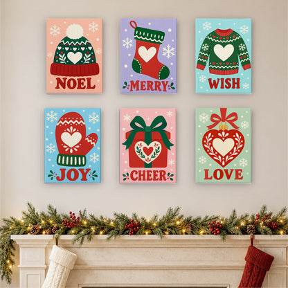 Nordic Knit Hearts and Greetings (Mini Paint by Numbers)