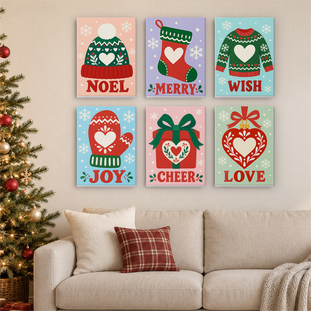 Nordic Knit Hearts and Greetings (Mini Paint by Numbers)