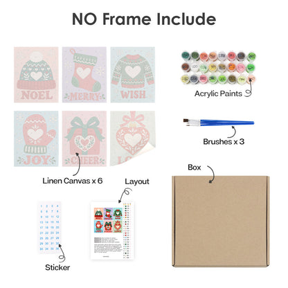 Nordic Knit Hearts and Greetings (Mini Paint by Numbers)