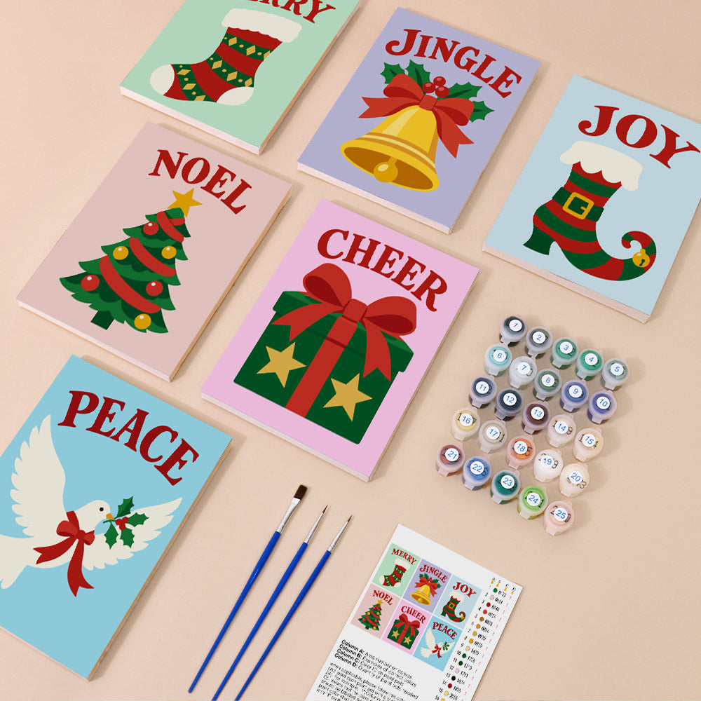 Jingle, Cheer and Peace Dove (Mini Paint by Numbers)
