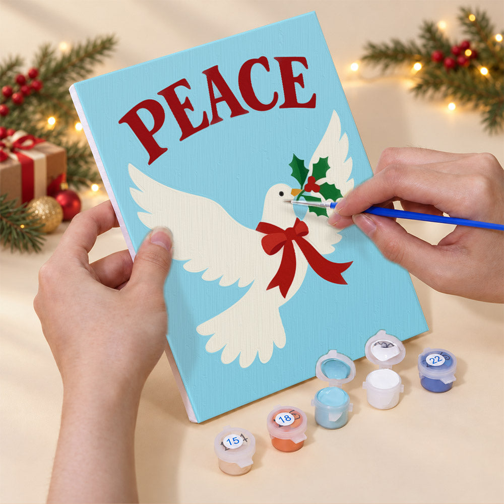 Jingle, Cheer and Peace Dove (Mini Paint by Numbers)
