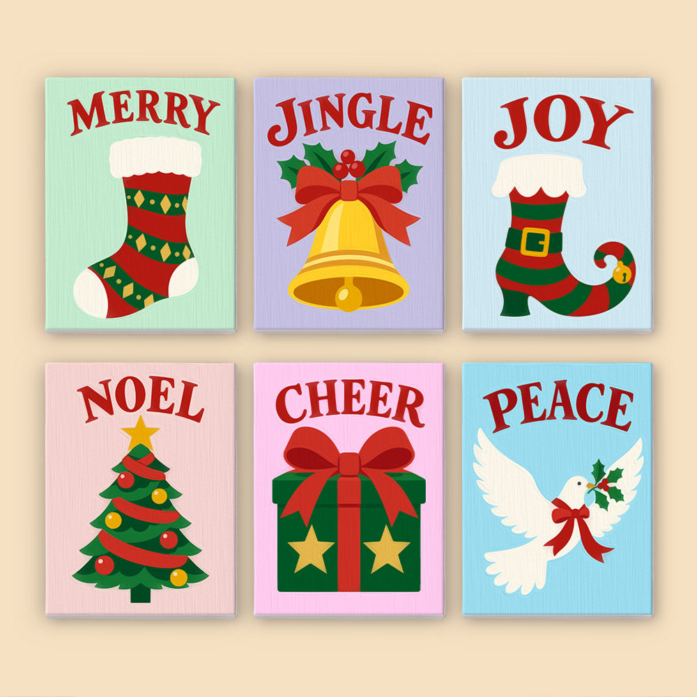 Jingle, Cheer and Peace Dove (Mini Paint by Numbers)