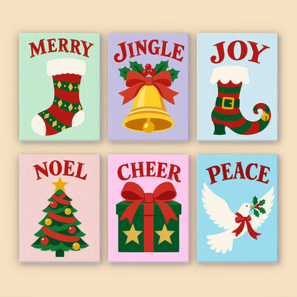Jingle, Cheer and Peace Dove (Mini Paint by Numbers)