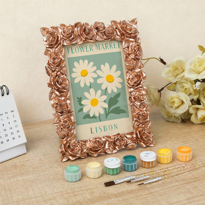 Lisbon Daisy Market (Mini Framed Painting)