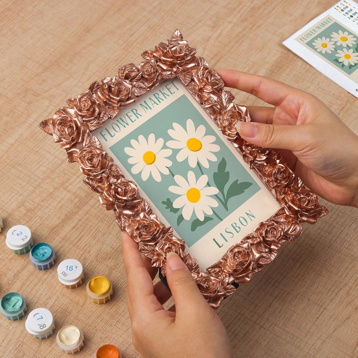 Lisbon Daisy Market (Mini Framed Painting)