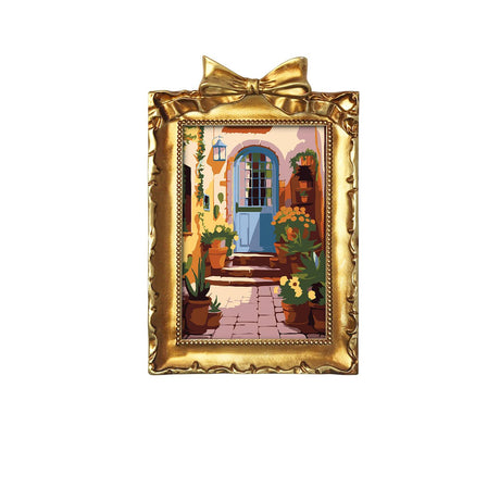 Blue Door Flower Shop (Mini Framed Painting)