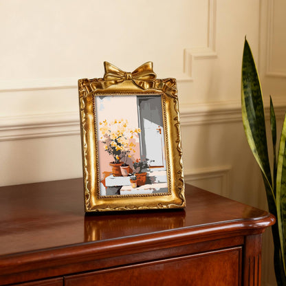 Yellow Flowers by the Window (Mini Framed Painting)