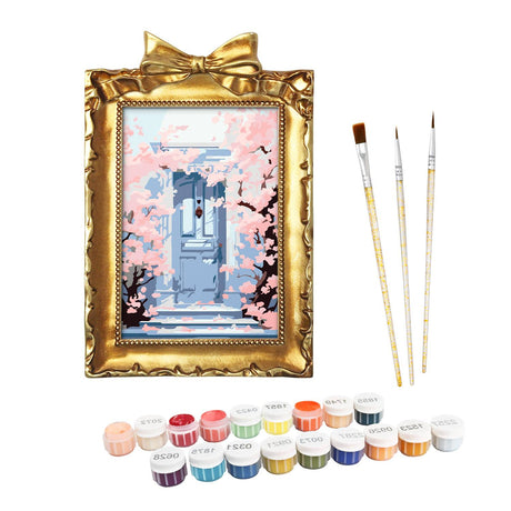 Pink Blossom Street (Mini Framed Painting)