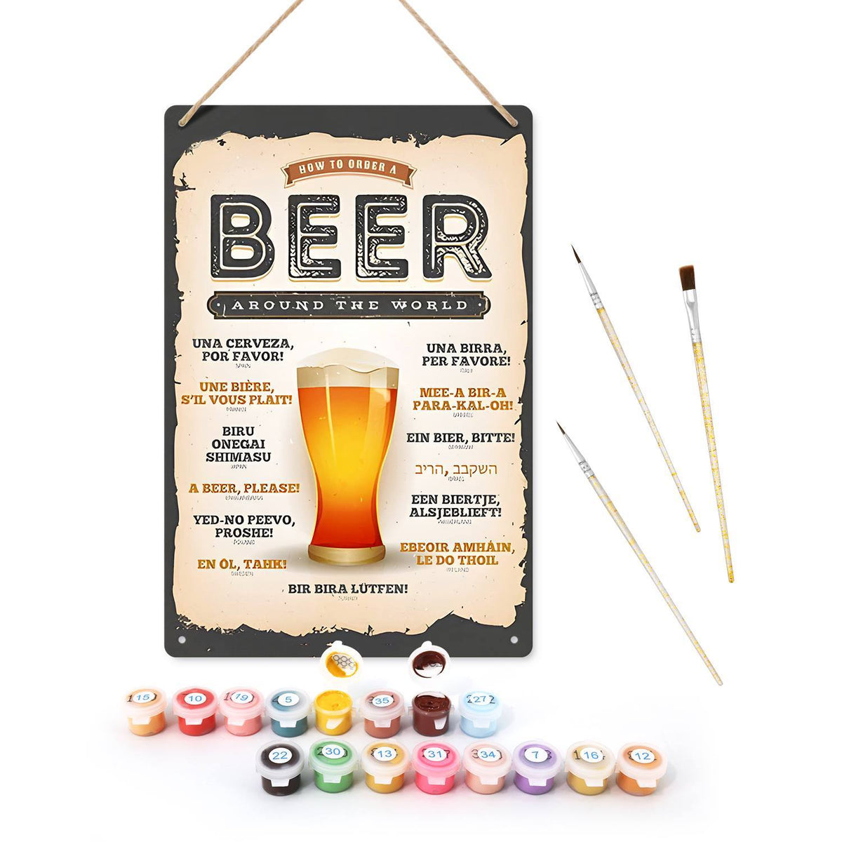 Vintage Beer Guide (Paint by Numbers Tin Sign)