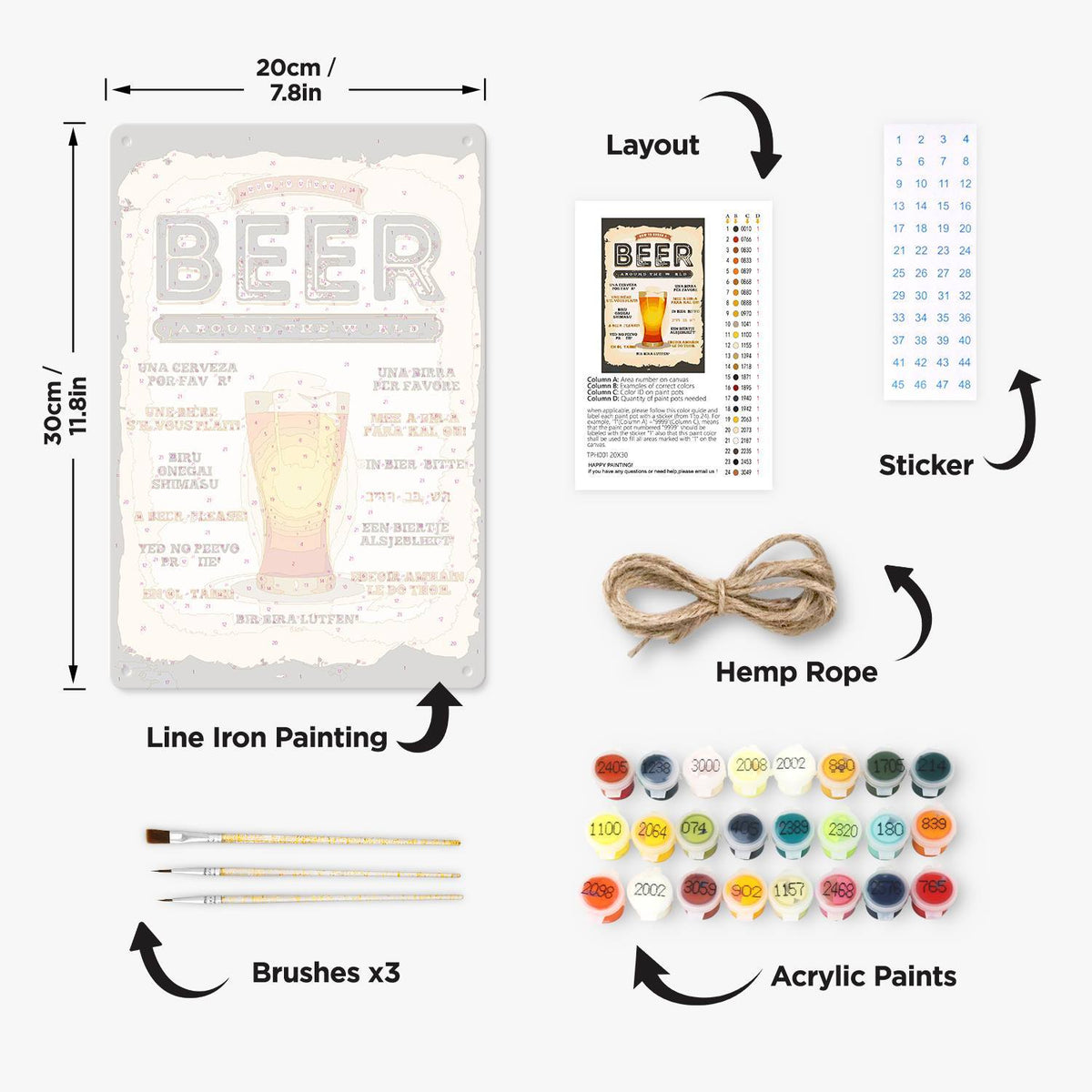 Vintage Beer Guide (Paint by Numbers Tin Sign)