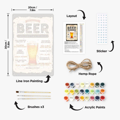 Vintage Beer Guide (Paint by Numbers Tin Sign)
