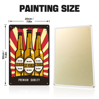 Three Beer Bottles (Paint by Numbers Tin Sign)