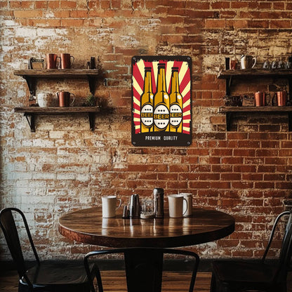 Three Beer Bottles (Paint by Numbers Tin Sign)