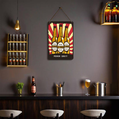 Three Beer Bottles (Paint by Numbers Tin Sign)