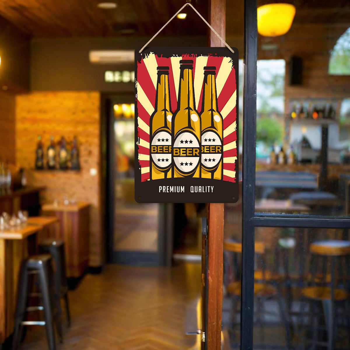 Three Beer Bottles (Paint by Numbers Tin Sign)