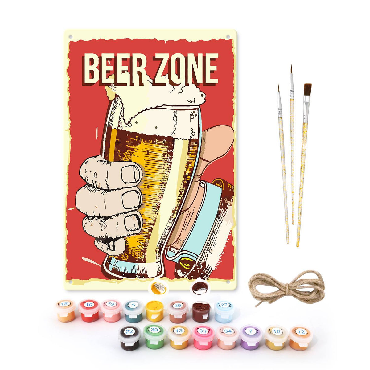 Beer Zone Toast (Paint by Numbers Tin Sign)