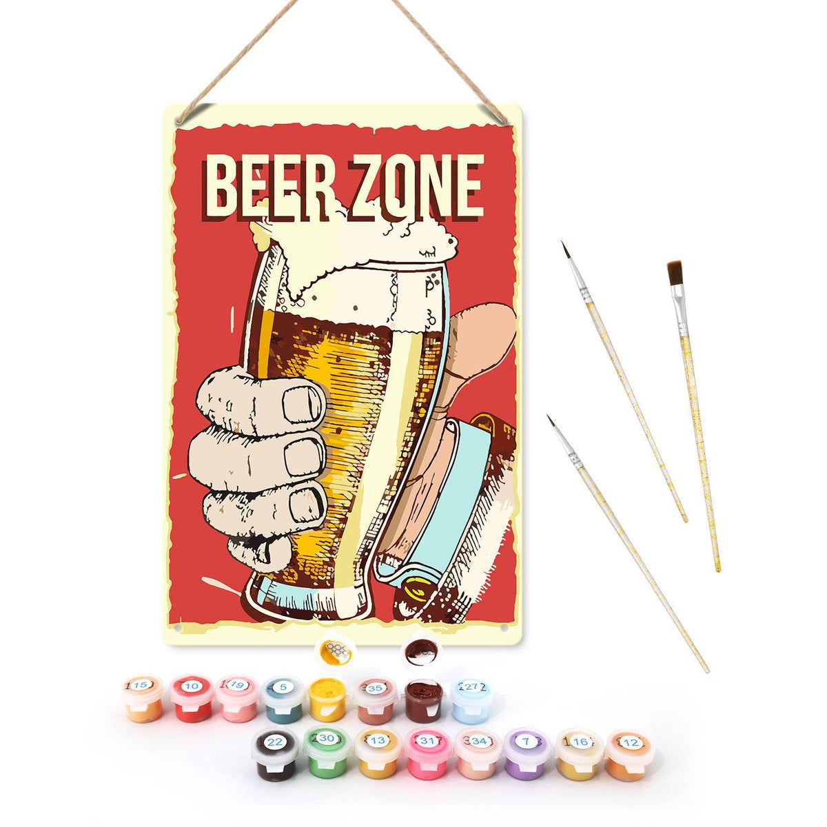 Beer Zone Toast (Paint by Numbers Tin Sign)
