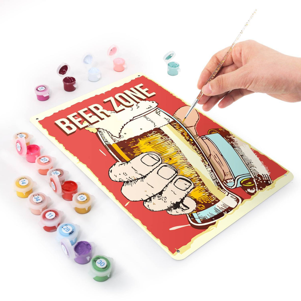 Beer Zone Toast (Paint by Numbers Tin Sign)