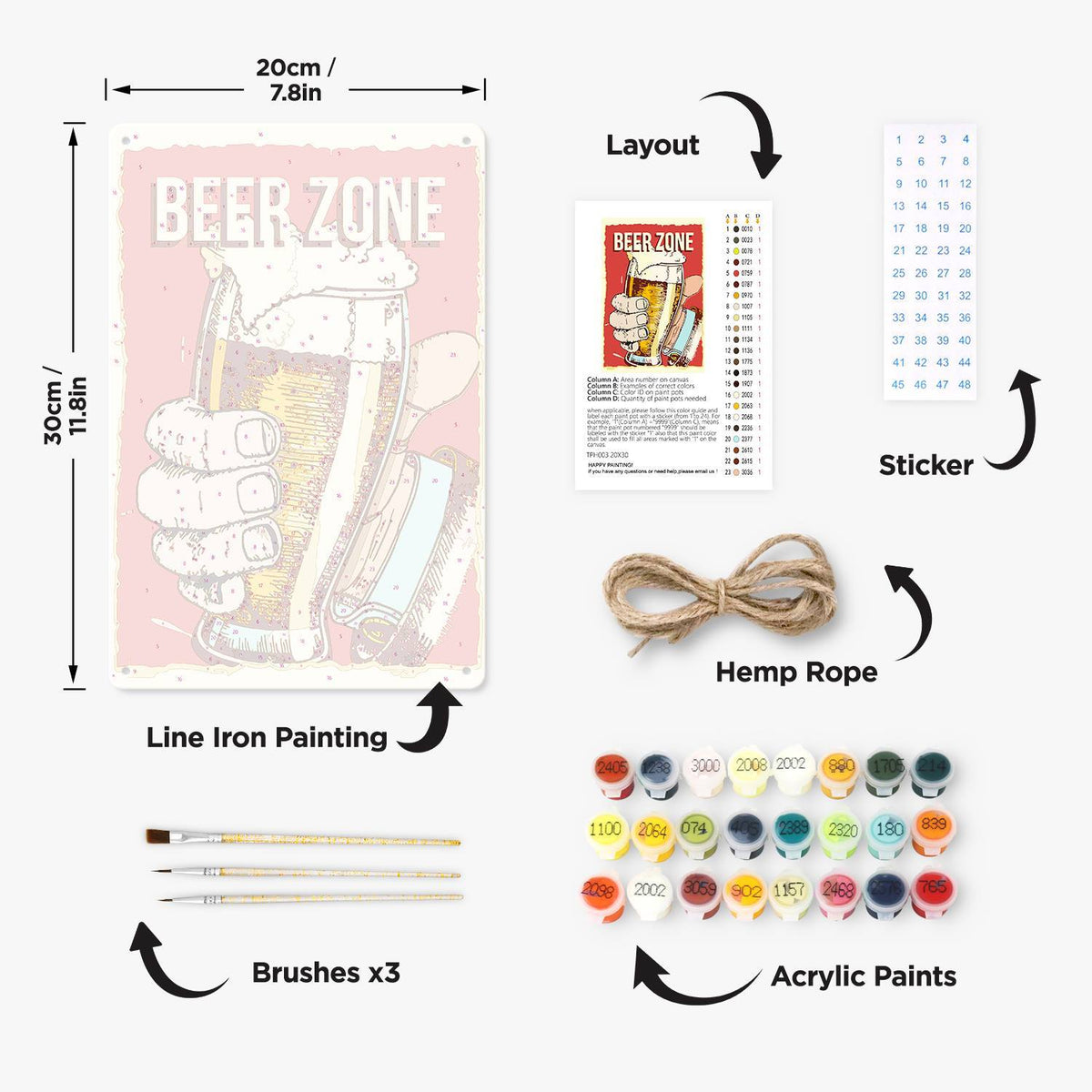 Beer Zone Toast (Paint by Numbers Tin Sign)