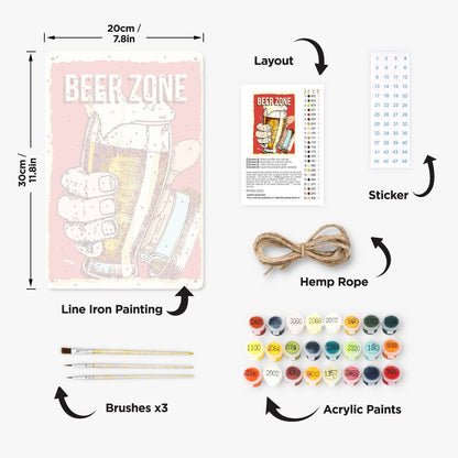 Beer Zone Toast (Paint by Numbers Tin Sign)