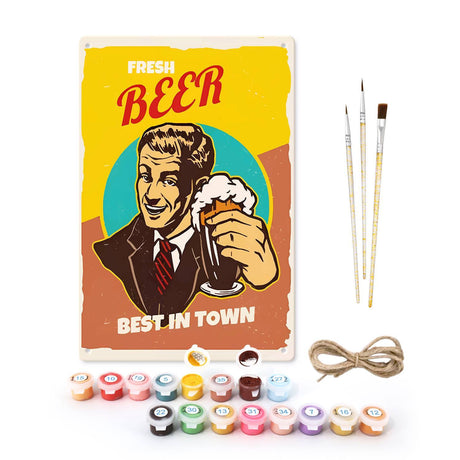 Vintage Gentleman Beer (Paint by Numbers Tin Sign)