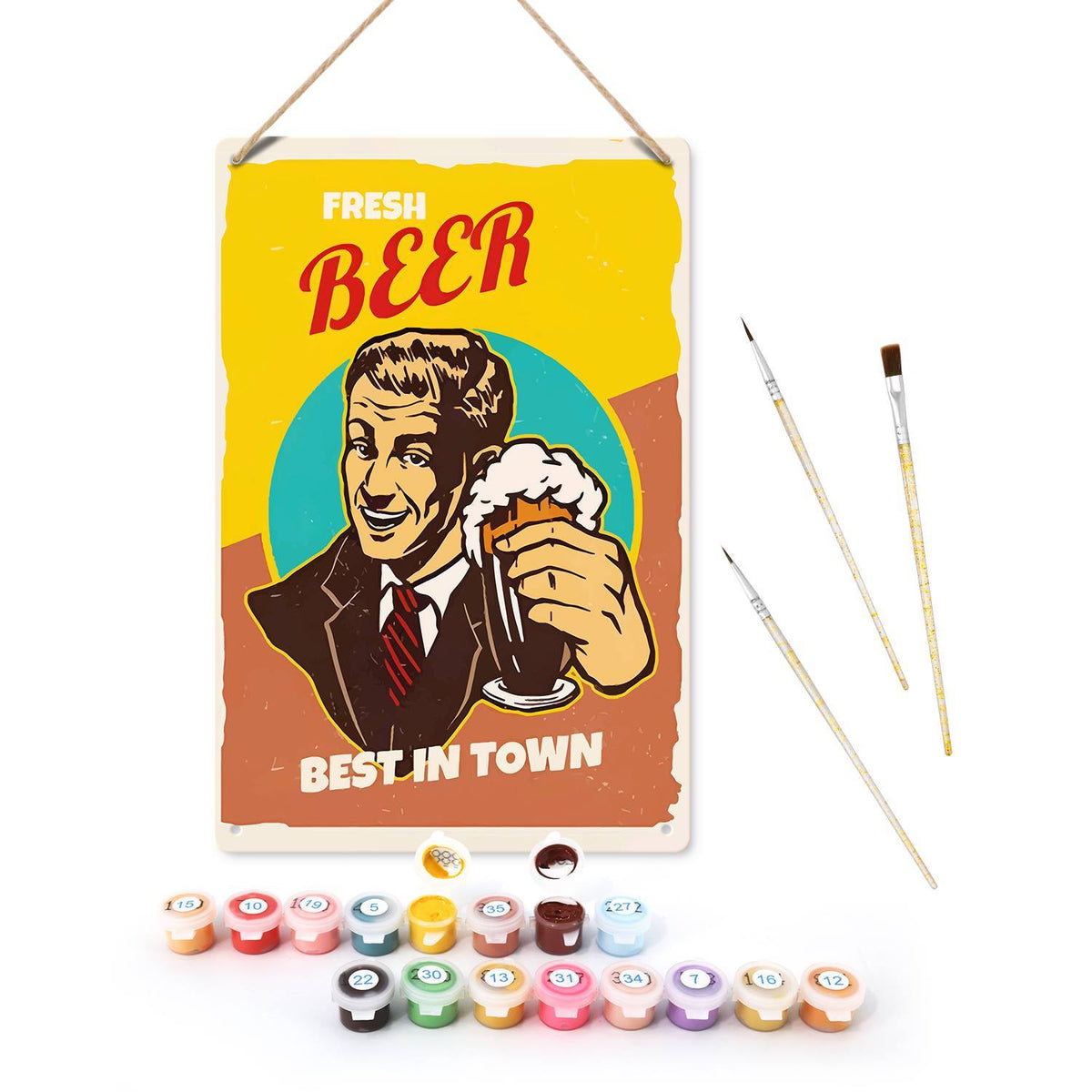 Vintage Gentleman Beer (Paint by Numbers Tin Sign)