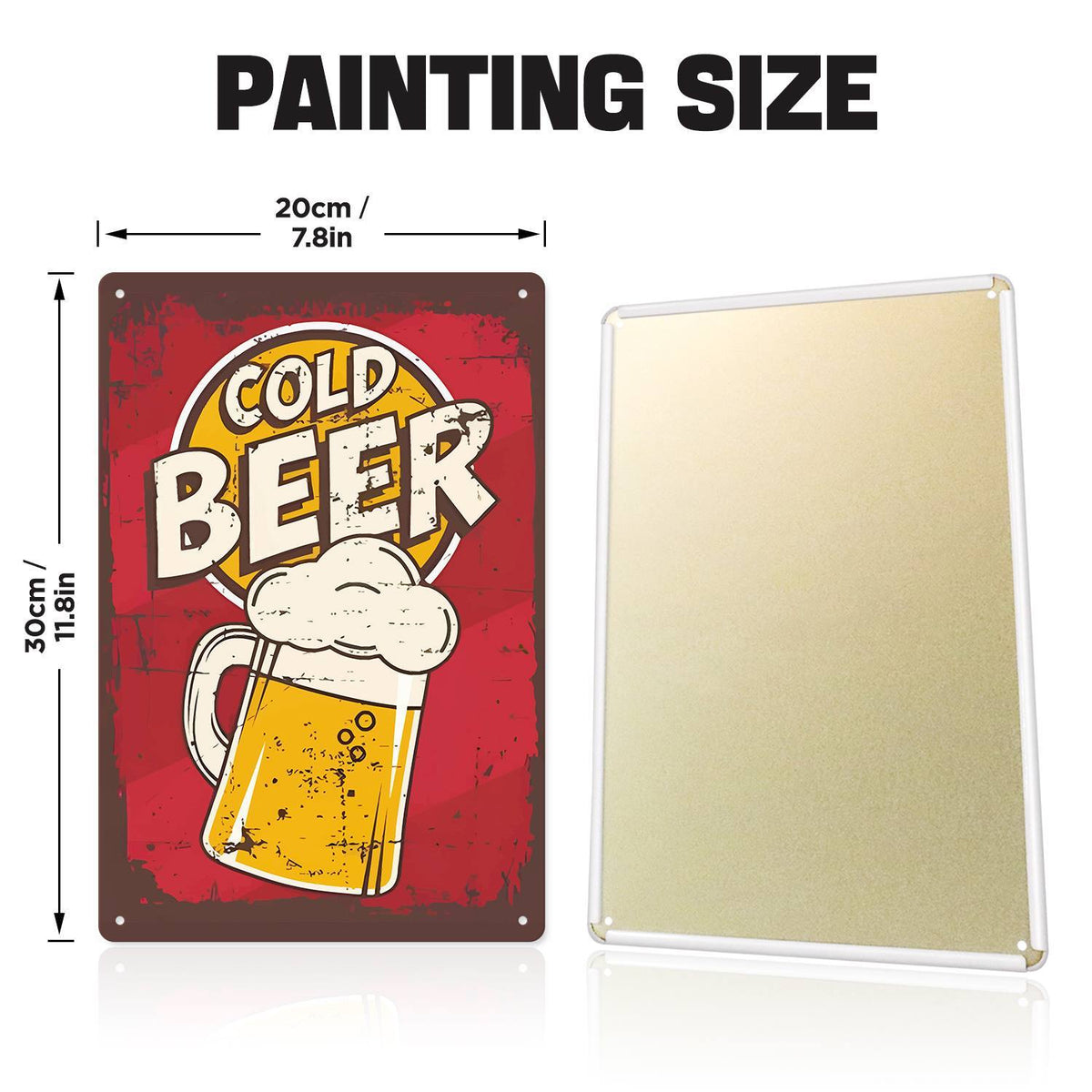 Cold Beer Mug (Paint by Numbers Tin Sign)